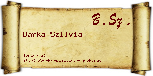 Barka Szilvia névjegykártya